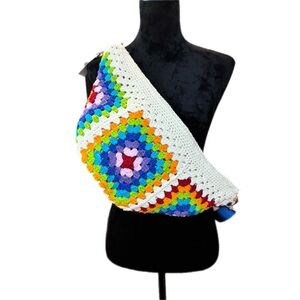 Crochet Granny Square Crossbody Purse New handmade
